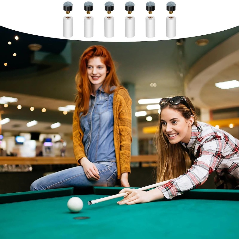 10 Sets Pool Stick Tips Replacement White Ferrules 12mm Screw On Tips