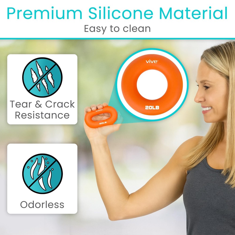 Vive Hand Strengthener Grip Ring (4 Pack) - Forearm Multicolor