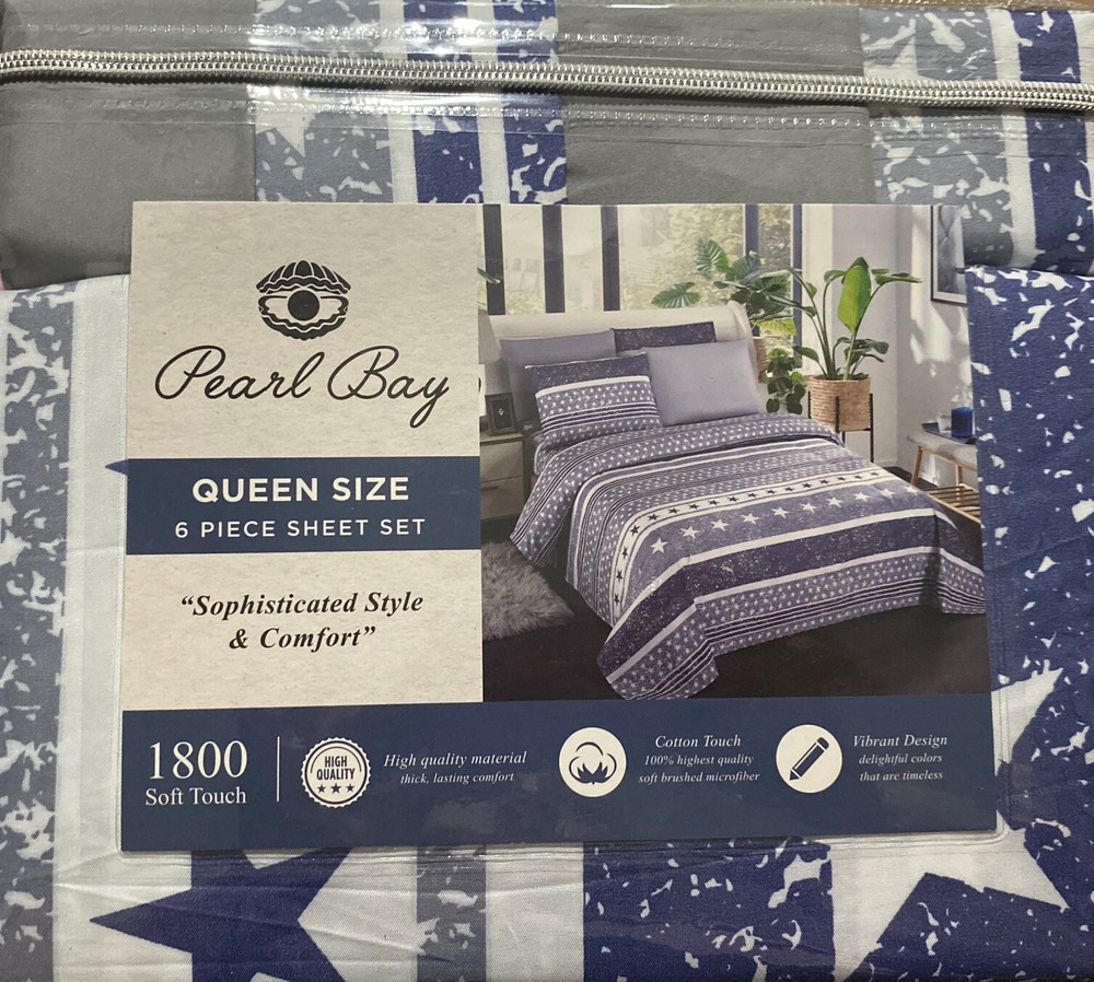 Pearl Bay  1800 Luxury Microfiber 6 Piece Bed Sheet Set