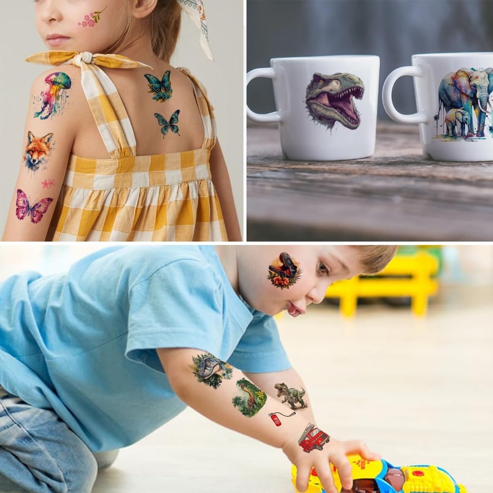 CHARLENT Temporary Tattoos for Kids - 320 Mixed Styles (36 Medium, Multicolor