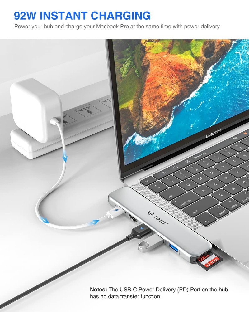 MacBook USB C Hub Multiport Adapter, 8 in 2 MacBook Docking Station with Dual...