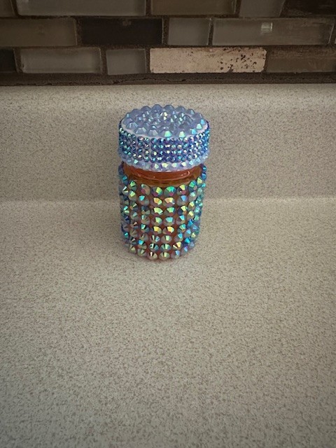 Rhinestone Bling Pill Bottle Container