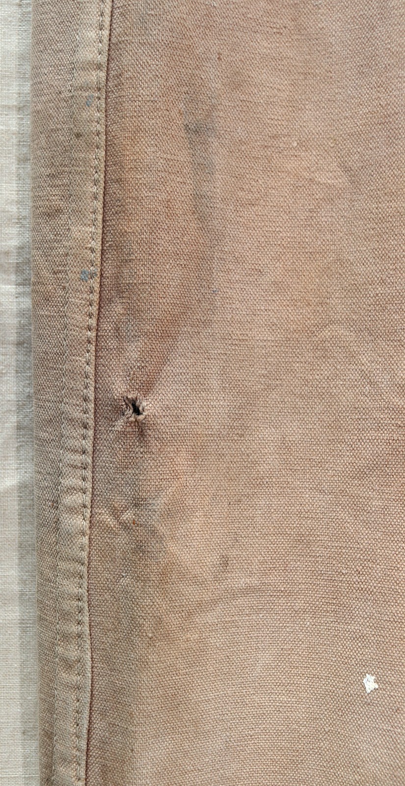 French 1940/50s Faded & Stained Brown Duck Cotton Canvas Pants LE ROBUSTE W39