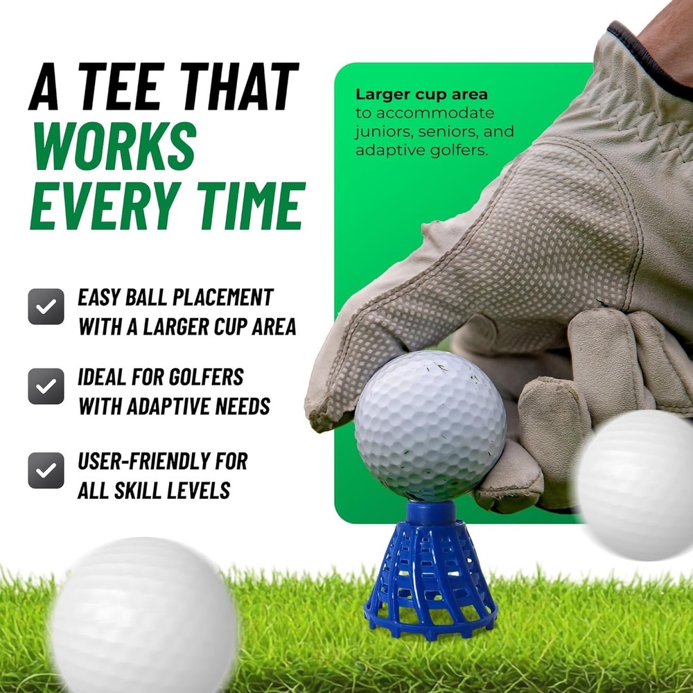 Golf Tees - PRO Speed Plus with Flexibility & Durability - 8 Pack. Indoor Gol...