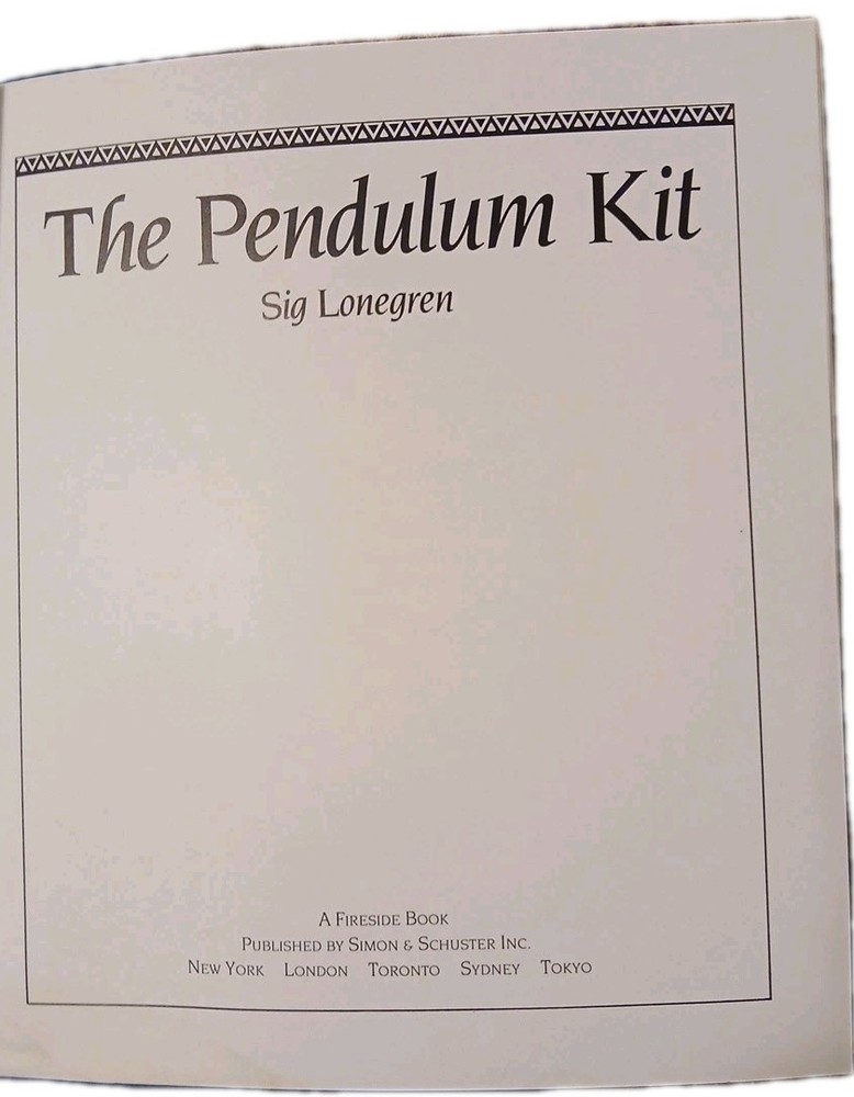 The Pendulum Kit By Sig Lonegren A Book On Dowsing