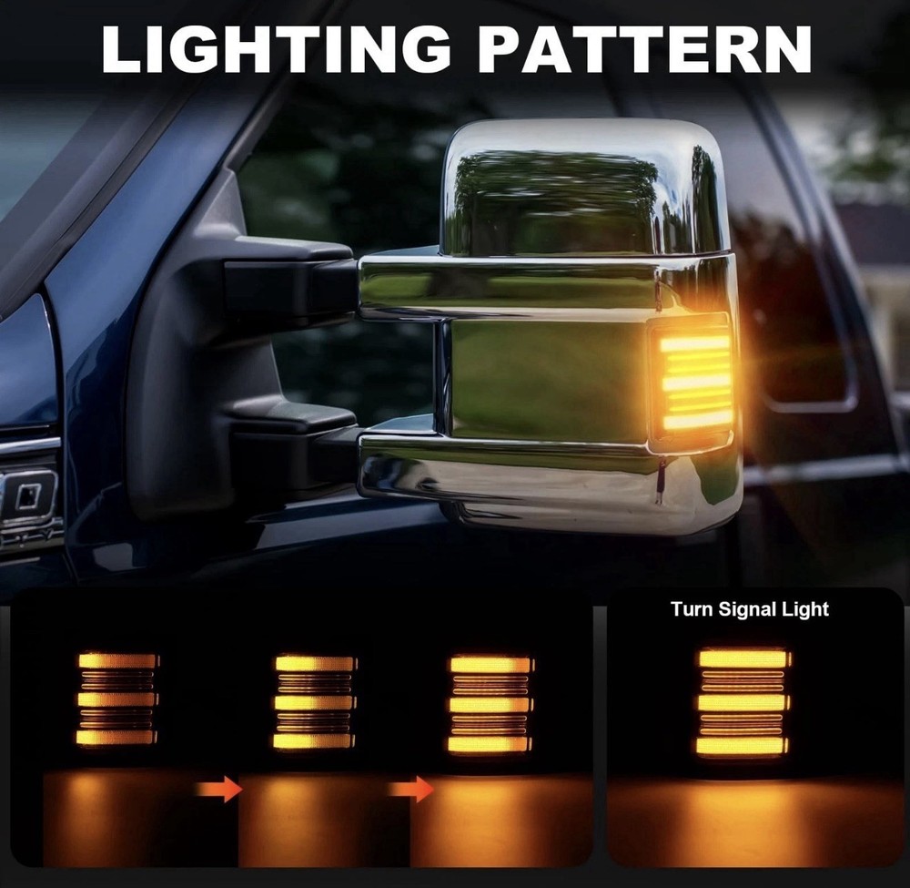 LEFT & RIGHT LED Side Mirror Turn Signal Light Compatible with Super Duty