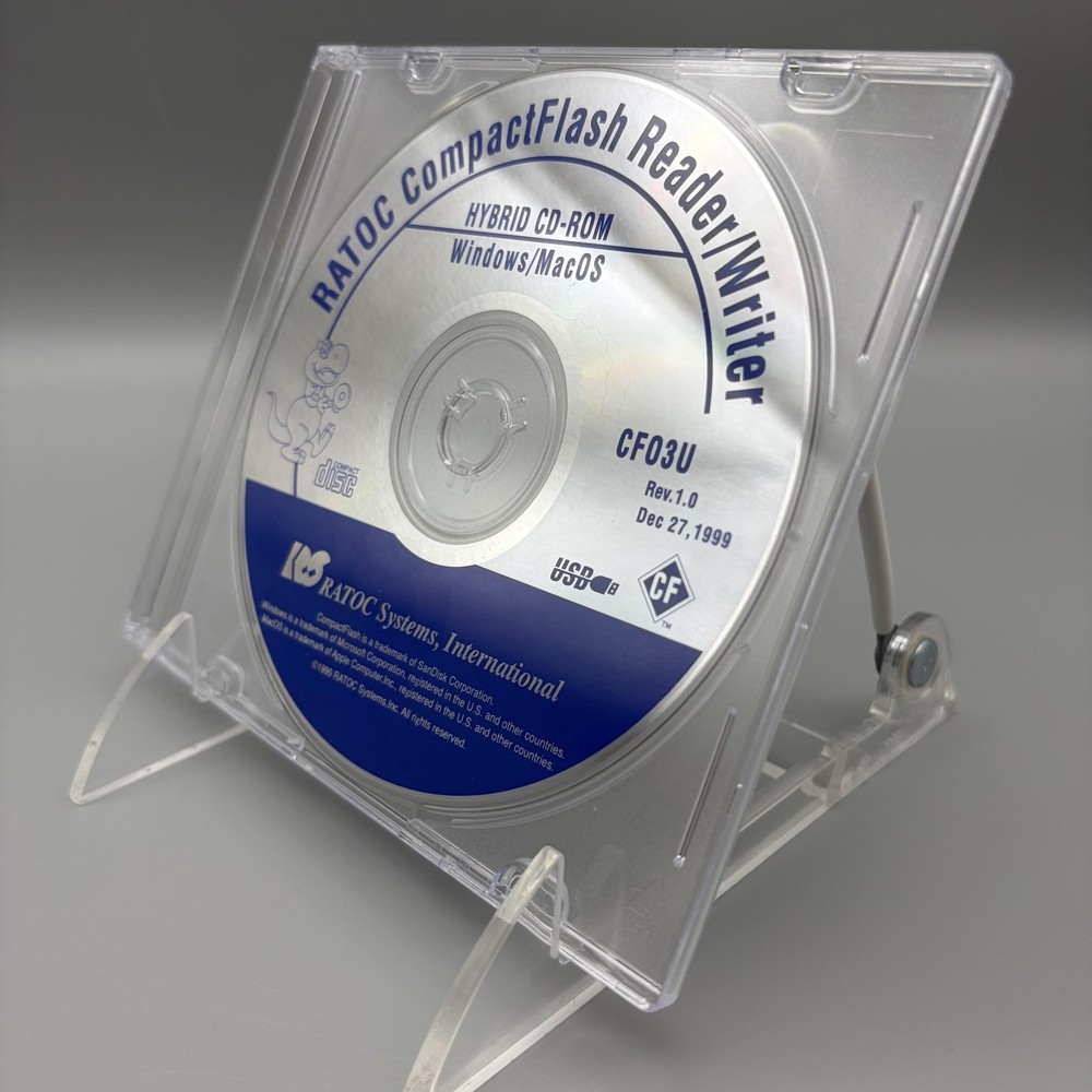 Vintage 1999 RATOC CompactFlash Reader/Writer CF03U Hybrid Driver CD Windows Mac