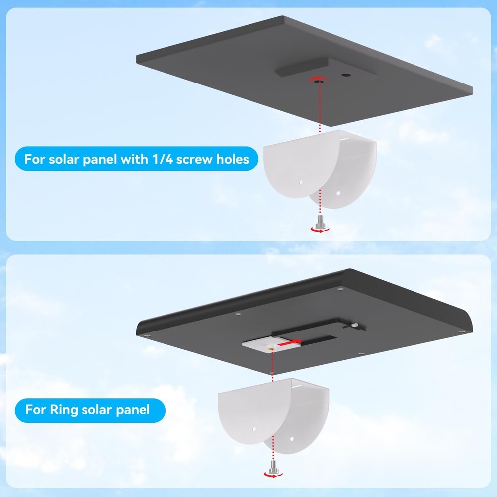 Universal Solar Panel Wall Mount Bracket - 30cm L-Shape Mount with Adjustable...