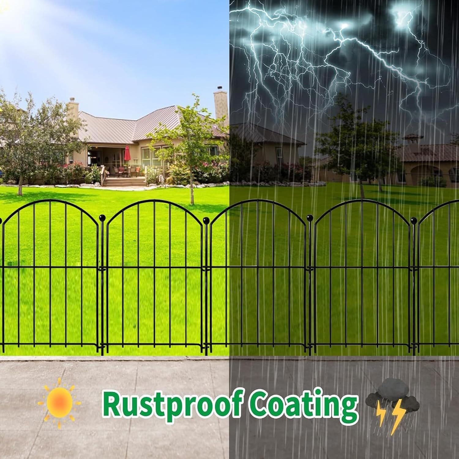 20 Pack Garden Fence 21in x21.6ft Rustproof Metal No Dig Fence Animal Barrier