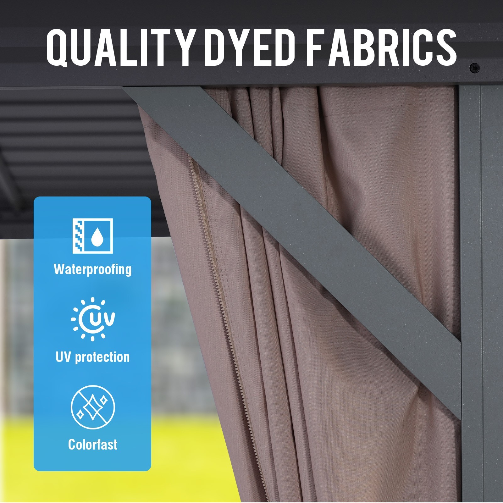 10x13 Hardtop Gazebo Double Roof with Curtain and Netting