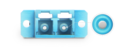 Fiber Optic Adapter/Coupler, LC to LC Duplex, Multimode, Aqua-(QTY 6 )- 63121