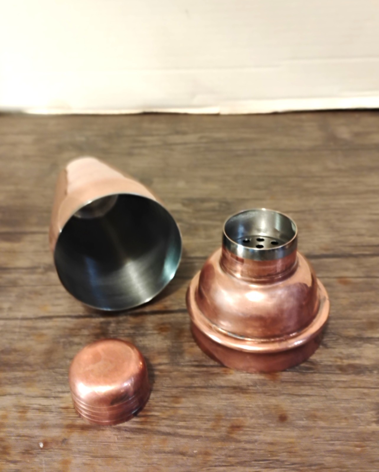 Solid Copper Miniature Personalized Cocktail Shaker w/Shot Glass & Carry Pouch