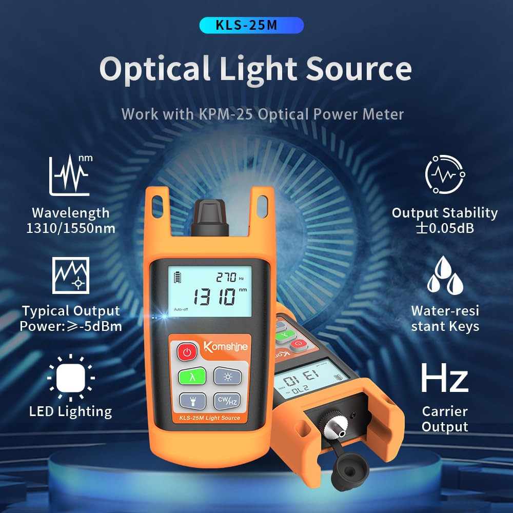Compact Fiber Optic Light Source KLS-25M with Universal Interface & Case