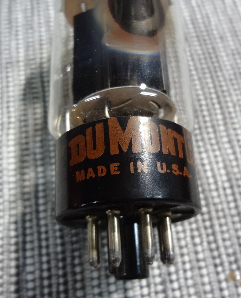6L6GB Dumont tube. Black plate. Dual 'D' side getters. Tested strong.
