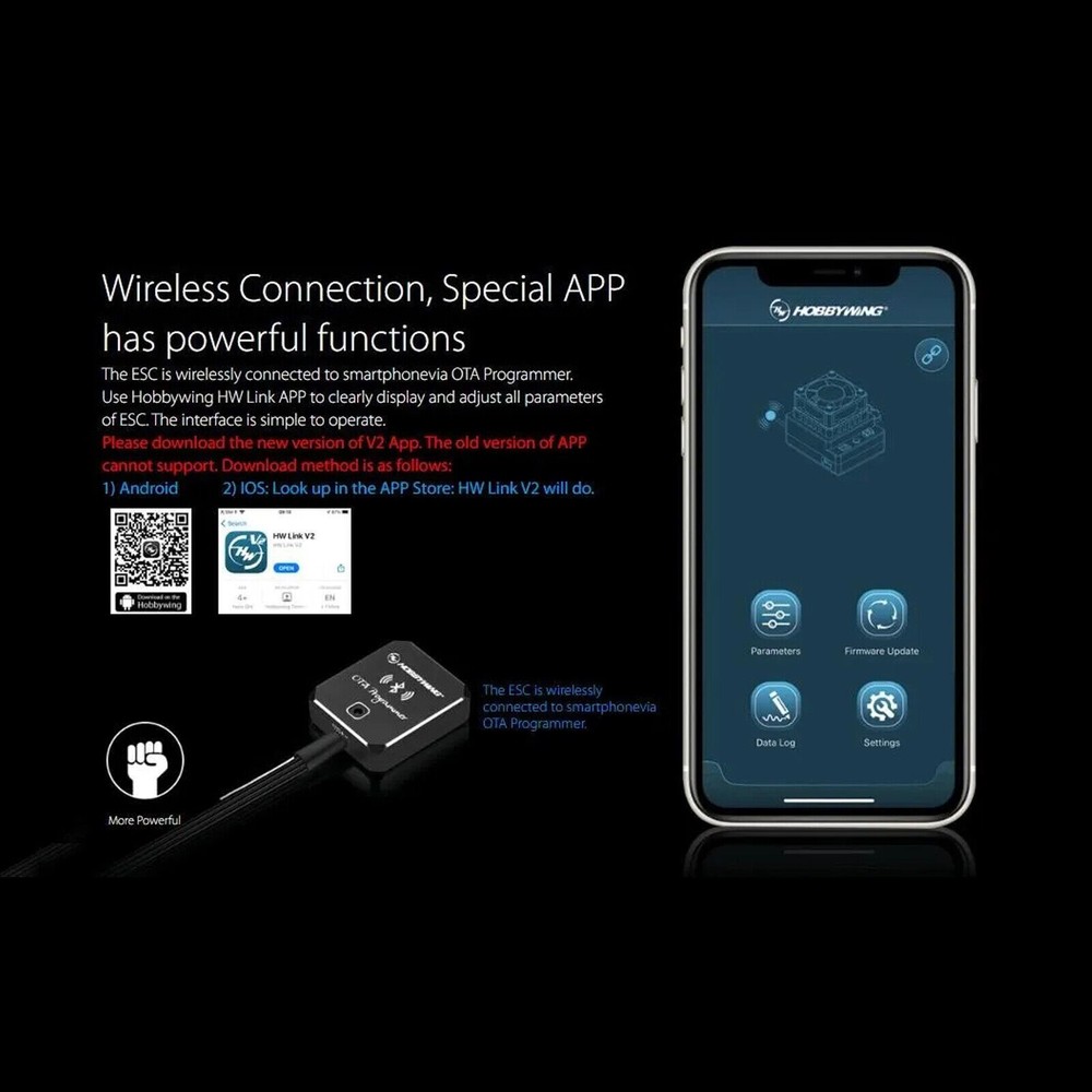 Hobbywing OTA Programmer Bluetooth Module for Xerun Ezrun Platinum Seaking Esc,