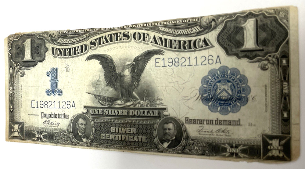 1899 $1 SILVER CERTIFICATE BLACK EAGLE, LARGE NOTE KEY DATE BLUE SEAL VERY NICE
