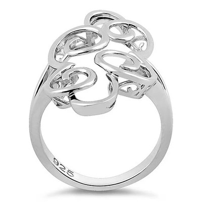 925 Sterling Silver Pattern Swirl Ring