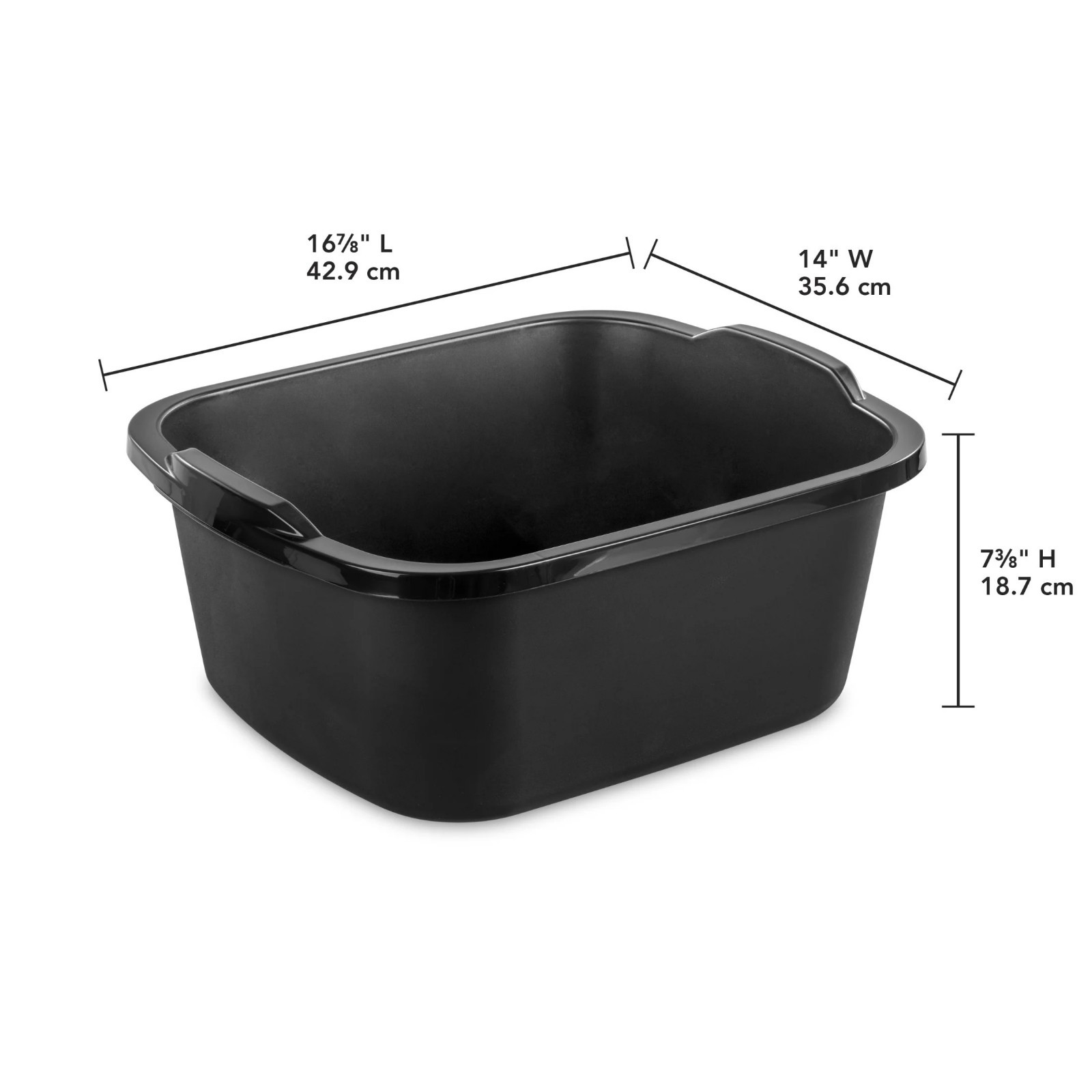 2 pack Sterilite 18 Qt. Dishpan, Multi-Purpose Plastic Wash Tub, Kitchen, Sink,