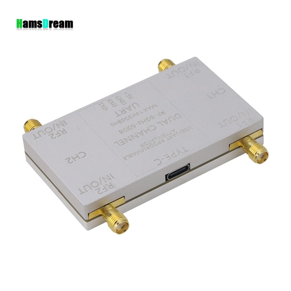 RF-8GHz-60DB Dual Channel Programmable Attenuator RF Attenuator Type-C for PC