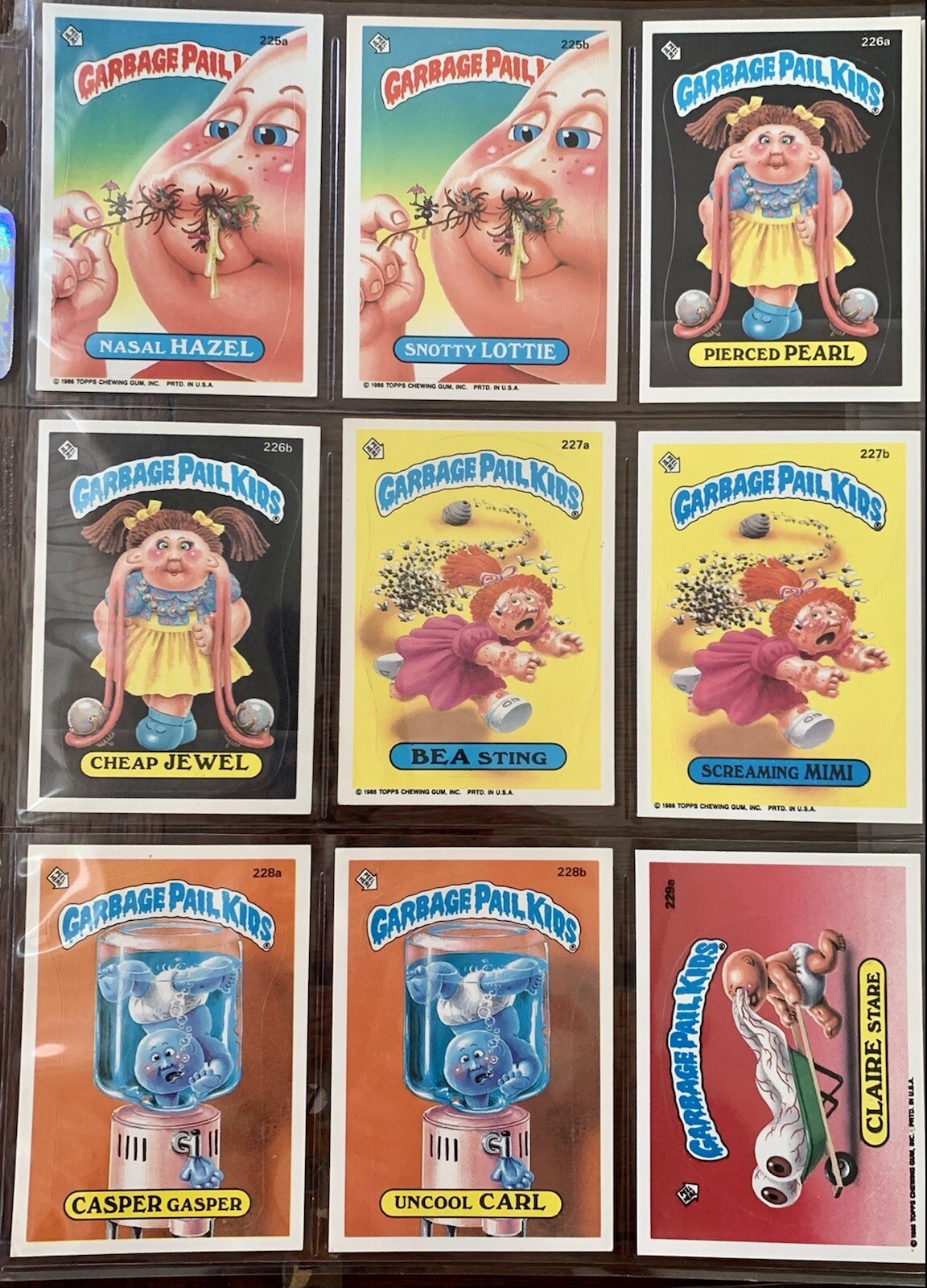 1986 TOPPS GARBAGE PAIL KIDS OS6 ORIGINAL SERIES 6 COMPLETE 88 CARD SET W/BINDER