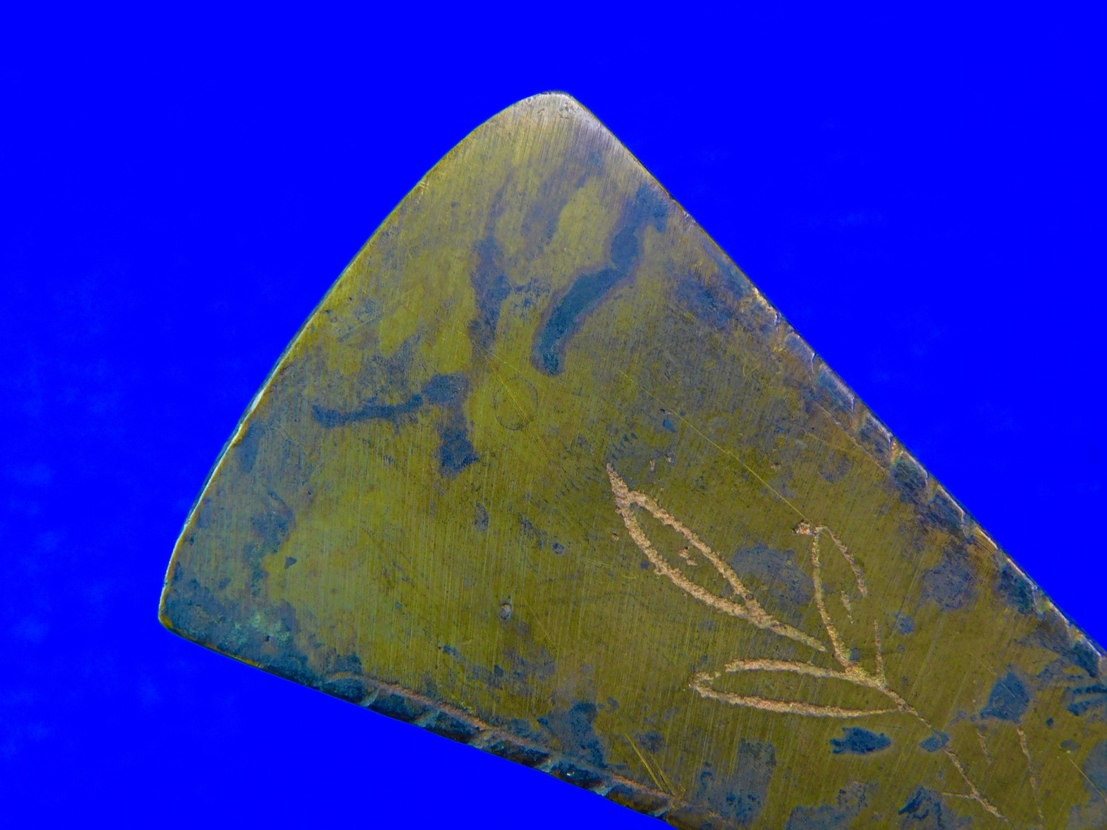 Antique Native American Indian Colonial Brass Head Trade Pipe Tomahawk Axe