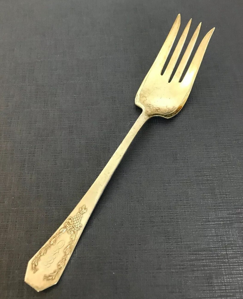 Holmes & Edwards Silver Plate Monogram QLB Cold Meat Serving Fork