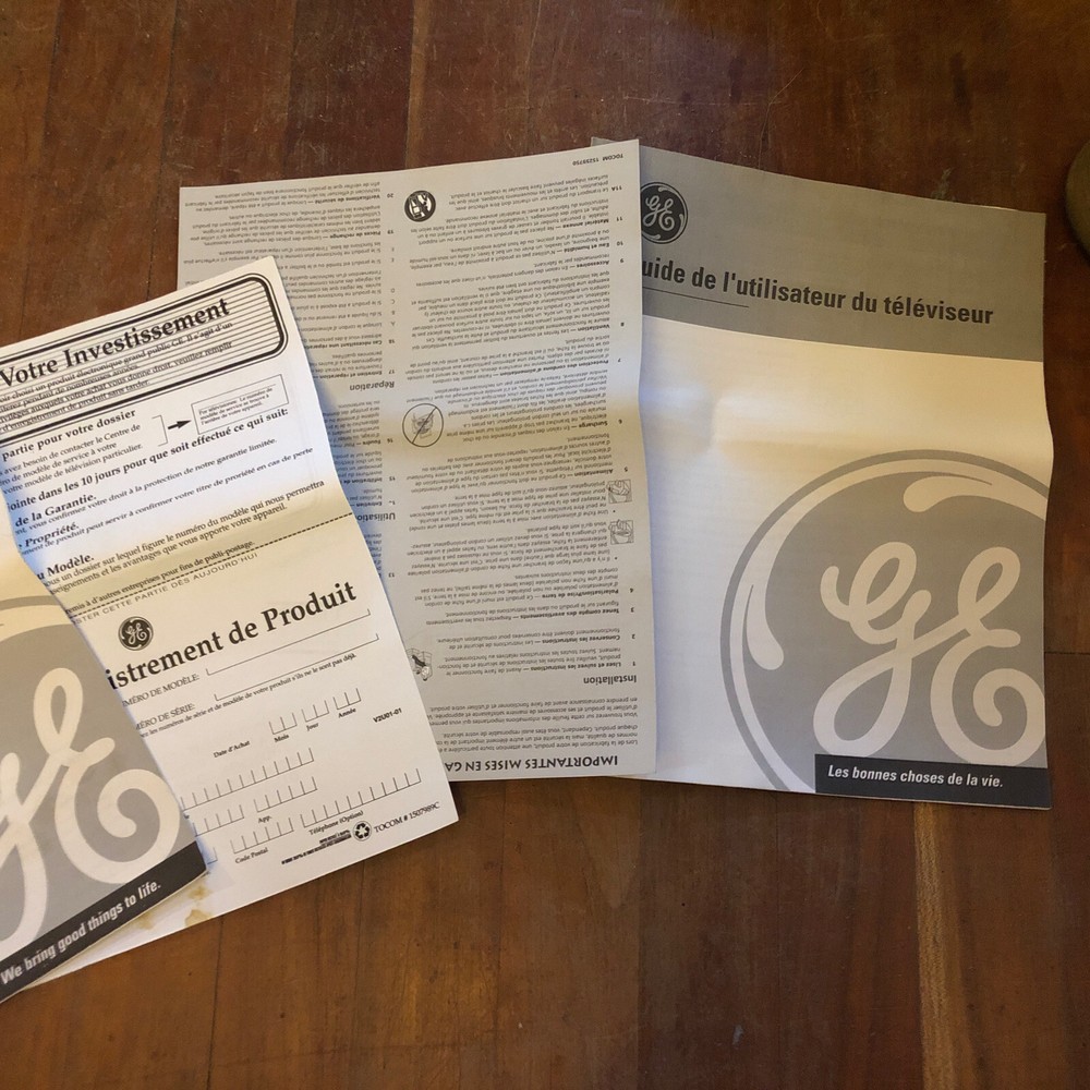 Vtg GE TV User's Guide + Extras