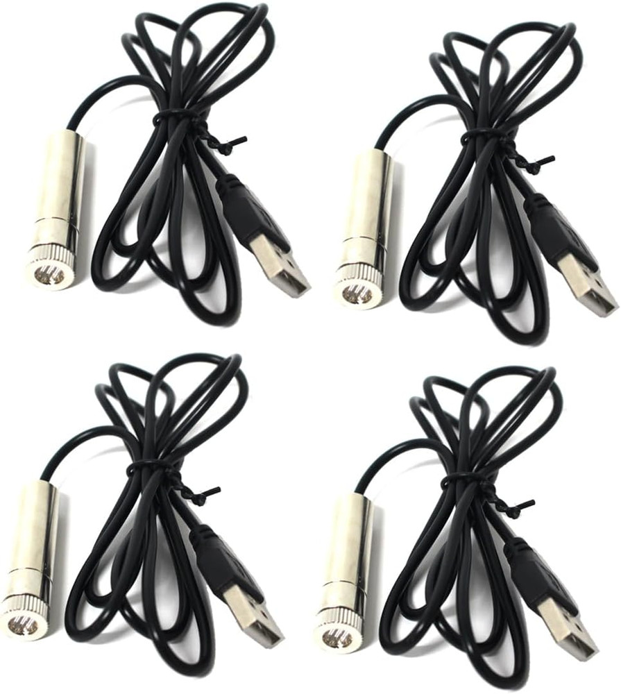 Adjustable Green Laser Module - 39" Line, USB, 4 Pack for Precision Tasks