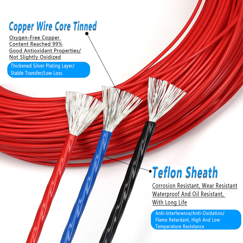 PTFE Silver-Plated Copper Stranded Electrical Wire Cable Audio Wire 7/9/11~30AWG