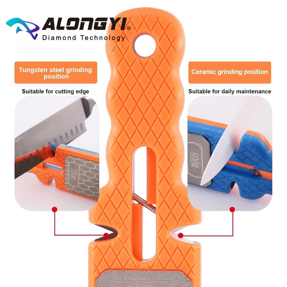 2pcs-Diamond Double Sided Handheld Knife Sharpener 5 in 1 Sharpening Stone