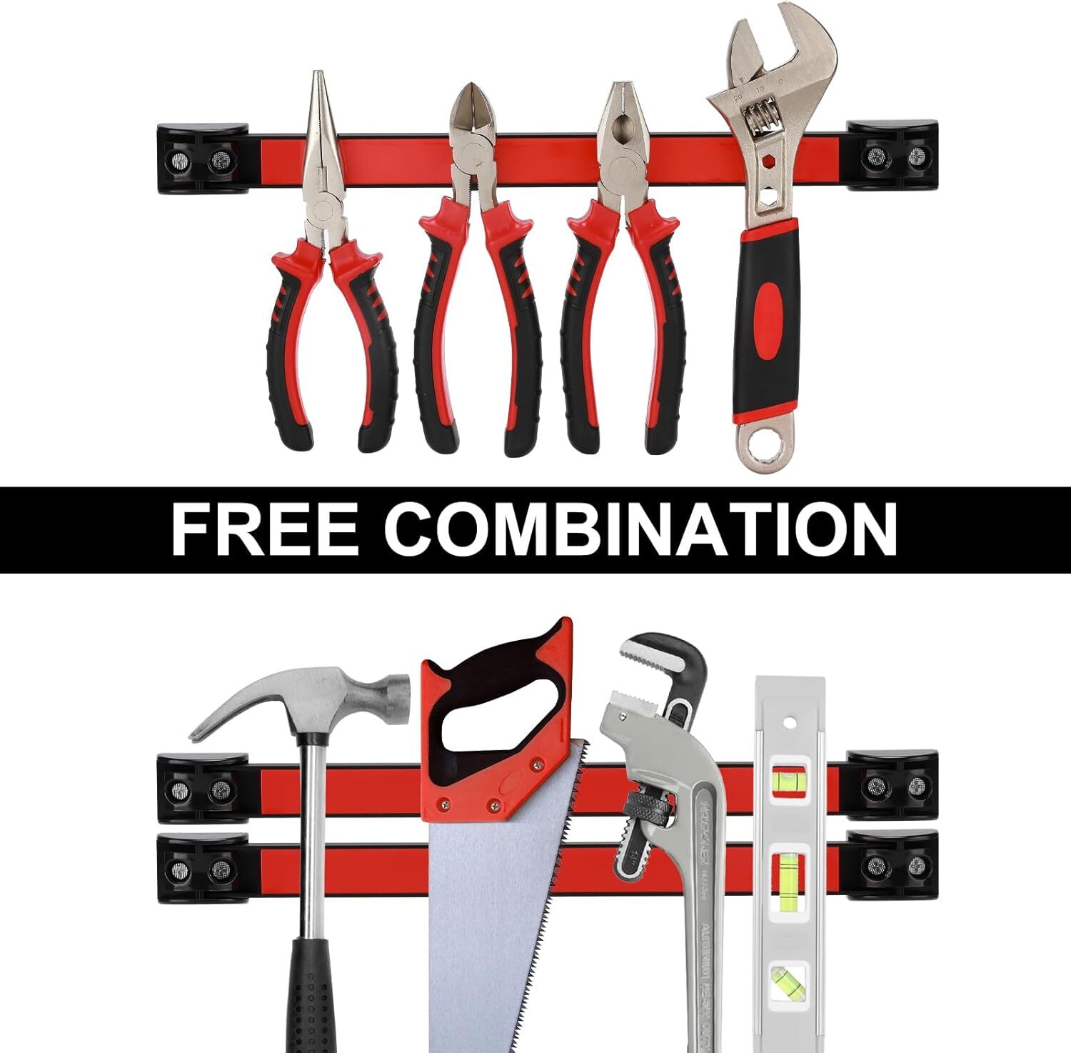 12" Magnetic Tool Holder Strip 6Packs Metal Magnet Tool Organizer Bar for Garage