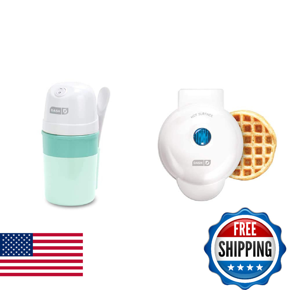 DASH My Pint Ice Cream Maker + Mini Waffle Maker, White