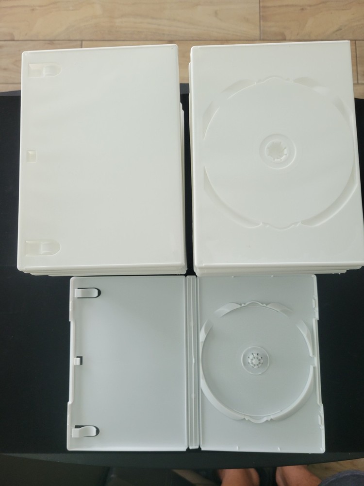 Empty WHITE Solid Standard DVD Storage Cases Lot of 20