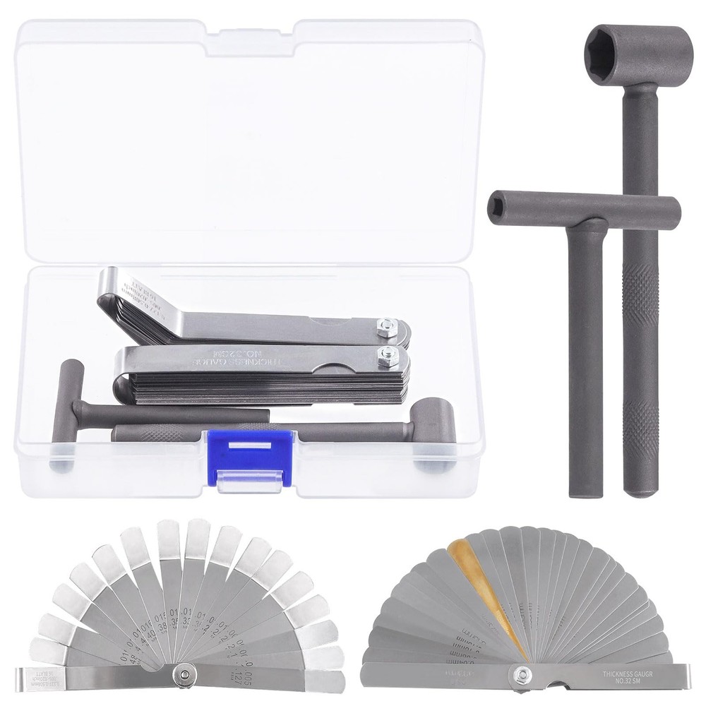 4 PCS Motorcycle Engine Valve Adjustment Tool Kit with Spanner Feeler Gauges