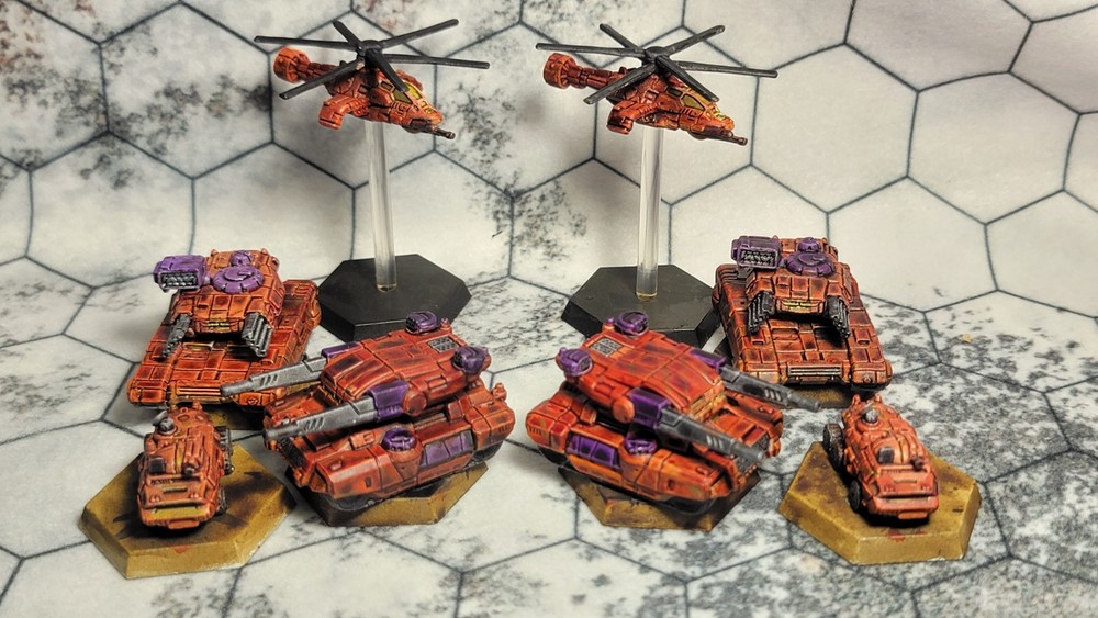 Painted BattleTech: Battlefield Support - Recon & Hunter Lances.