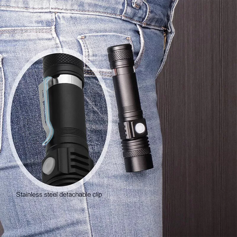 2pcs Chargeable Super Bright LED Tactical Flashlight Zoom Tactical Flashlight US