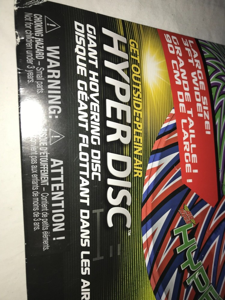 NOS Rare AIR HOGS Giant 3’ Diameter HYPER DISC Hovering ZIG-ZAG Disk INFLATABLE