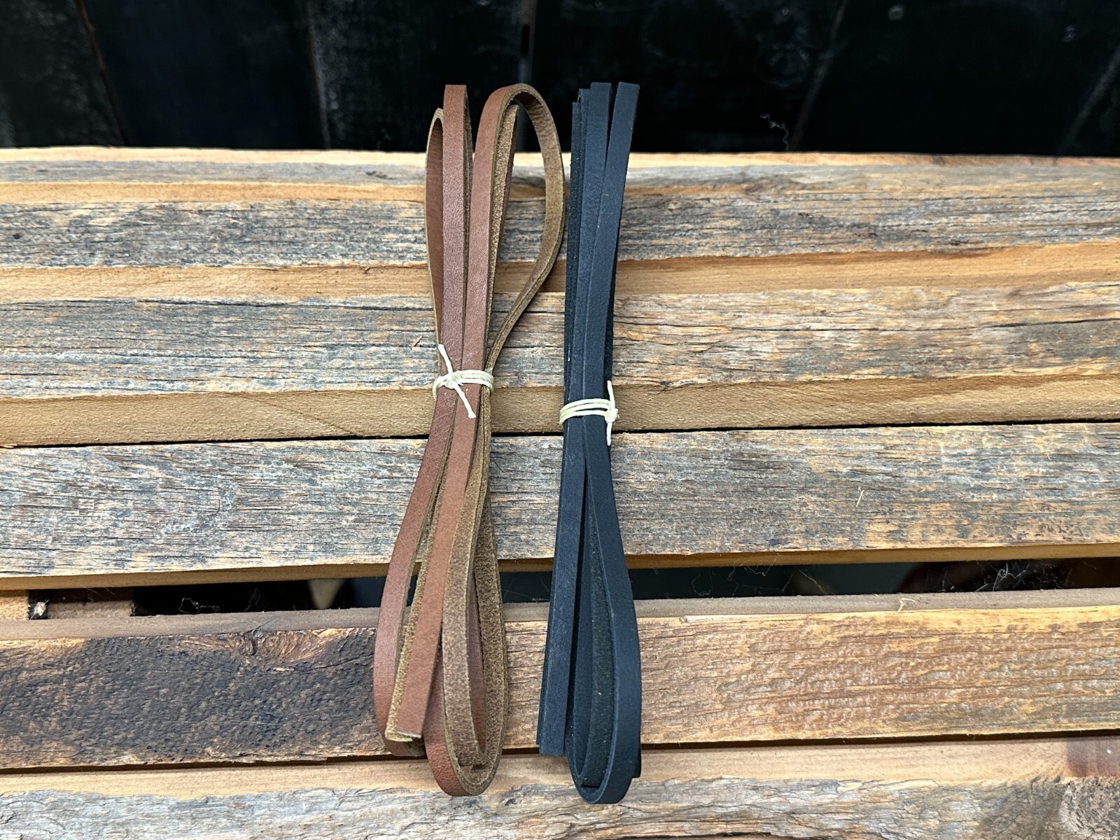 BLACK Genuine Leather Lace 1/4” x 72” Strip Cord Braiding String Lacing 6mm