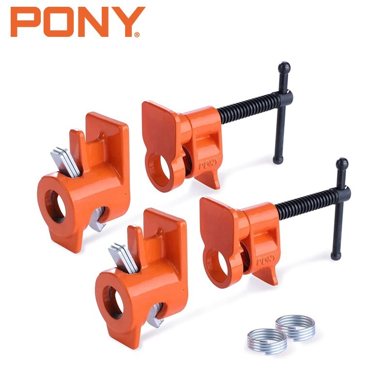 PONY 2-Pack 1/2 Inch Pipe Clamp 52 Wood Gluing Pipe Clamp Fixture for Black Pipe