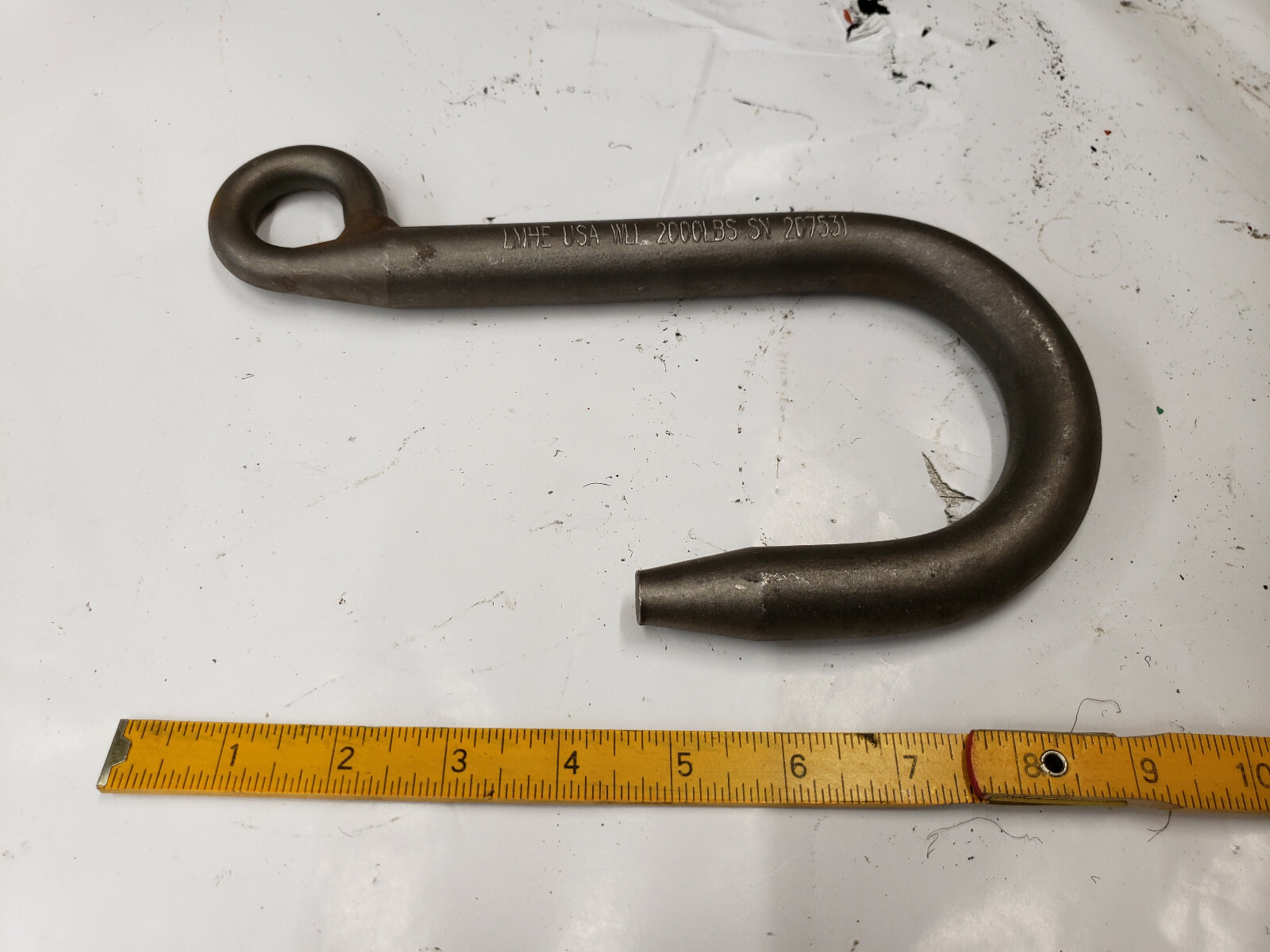 LMHE JC8601 2000 lb Steel Foundry lifting J-Hook 7/8" . x 8-1/2" MADE IN USA