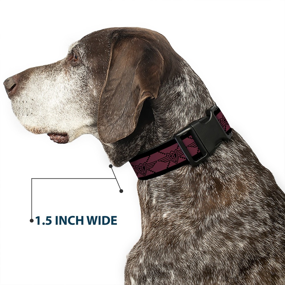 Plastic Clip Collar BD Monogram2 Red/Black Small 9.5-13"