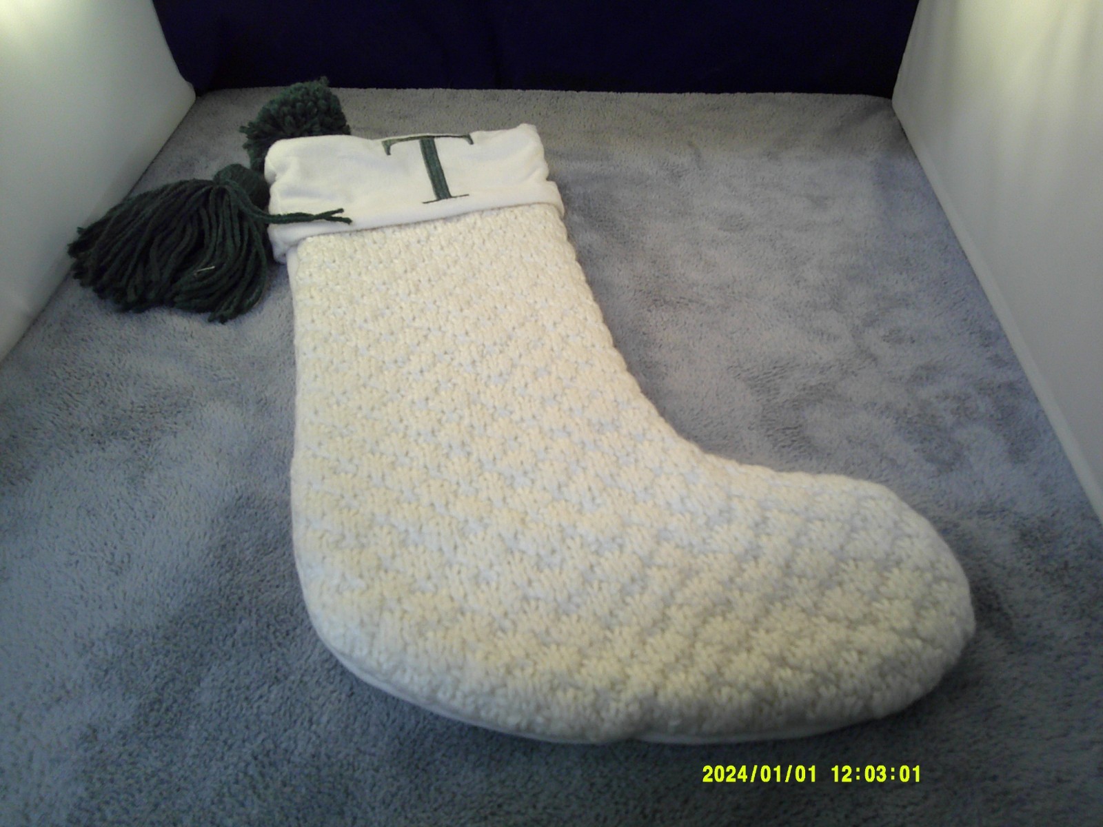 Sweater "T" Intital Christmas Stocking 21"