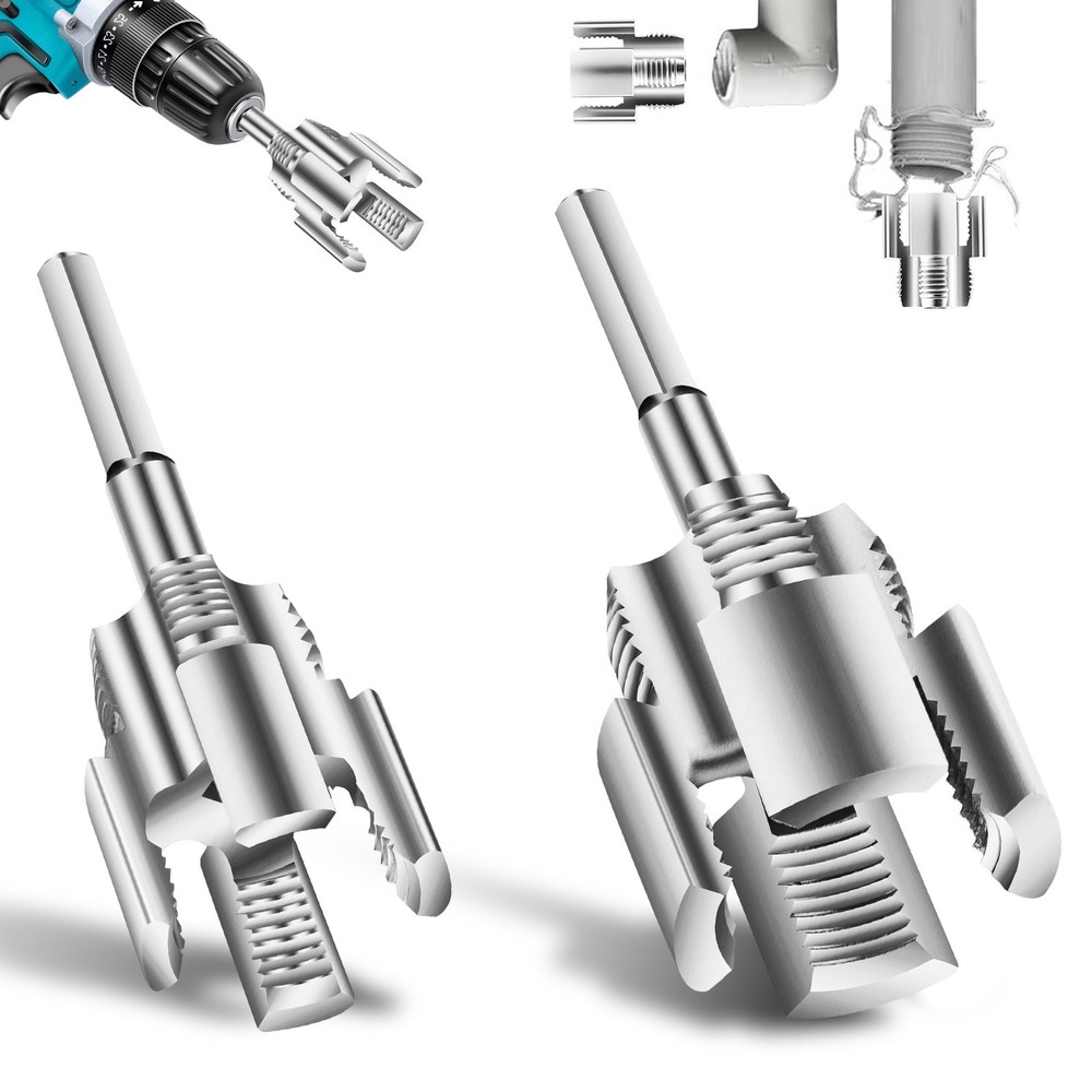 Integrated Internal & External Pipe Threading-Tool PVC Pipe Threader Cutting Kit