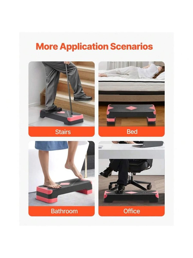 Aerobic Exercise Step Platform 28-Inch Workout Stepper Height Adjustable Fitnes