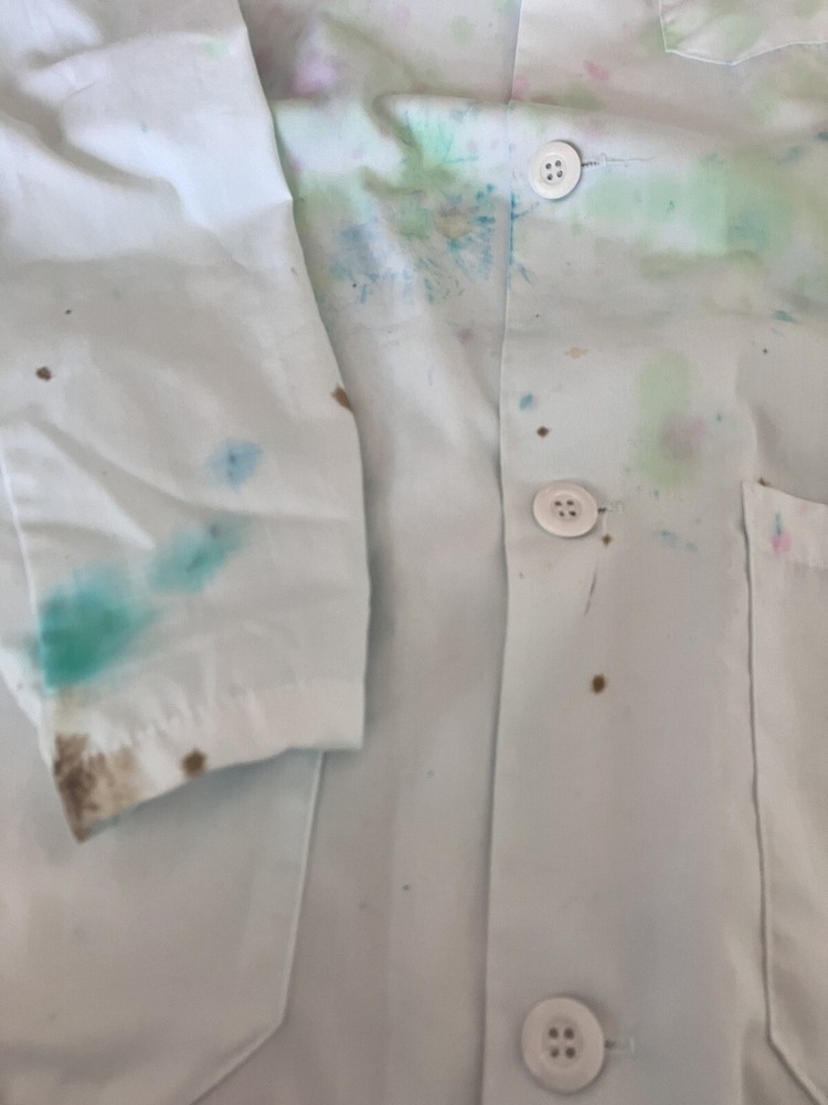 Lightly Tie-Dyed Lab Coat Small