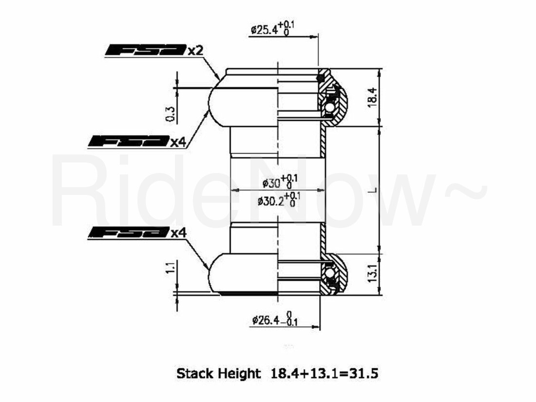 FSA Orbit X 1" Threadless Bike Headset Sealed-Bearing 1 inch - W/Top Cap