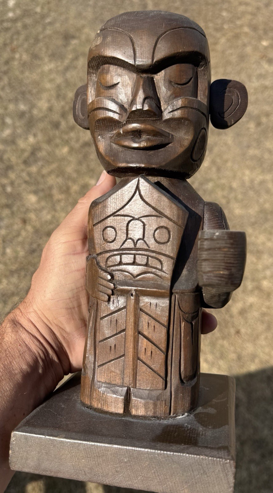 Northwest Coast Carved Cedar Statue by the Late Master Carver Godfrey Hunt