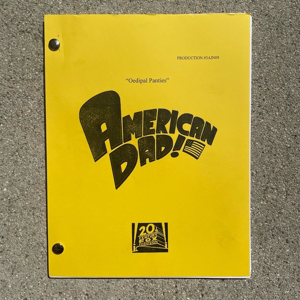 American Dad Original 2006 Production Used Table Draft Script Oedipal Panties