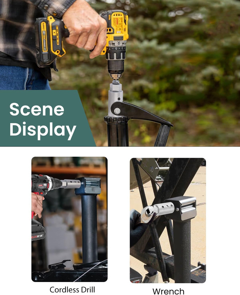 Trailer Jack Drill Adapter with Cordless Drill RV Jack Drill Adapter