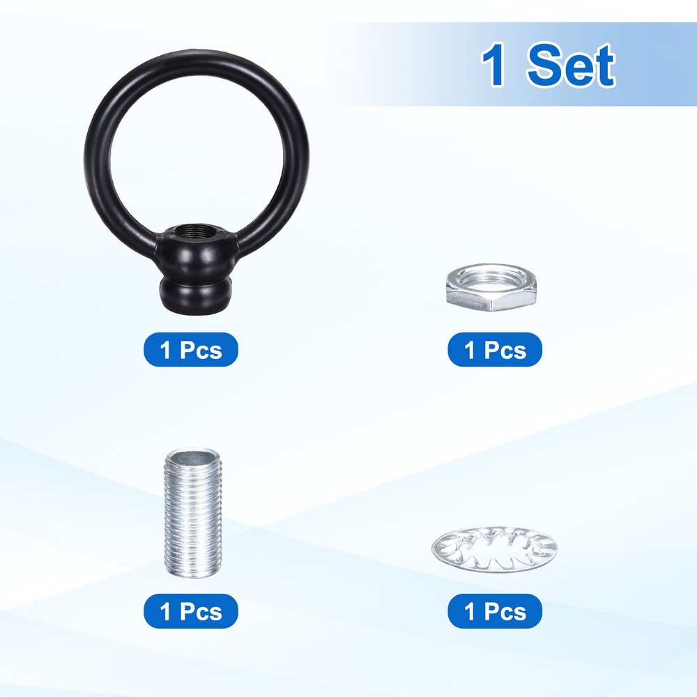 8kg M10 2x2.3" Thread Lifting Eye Nut Holder Hook Ring Black